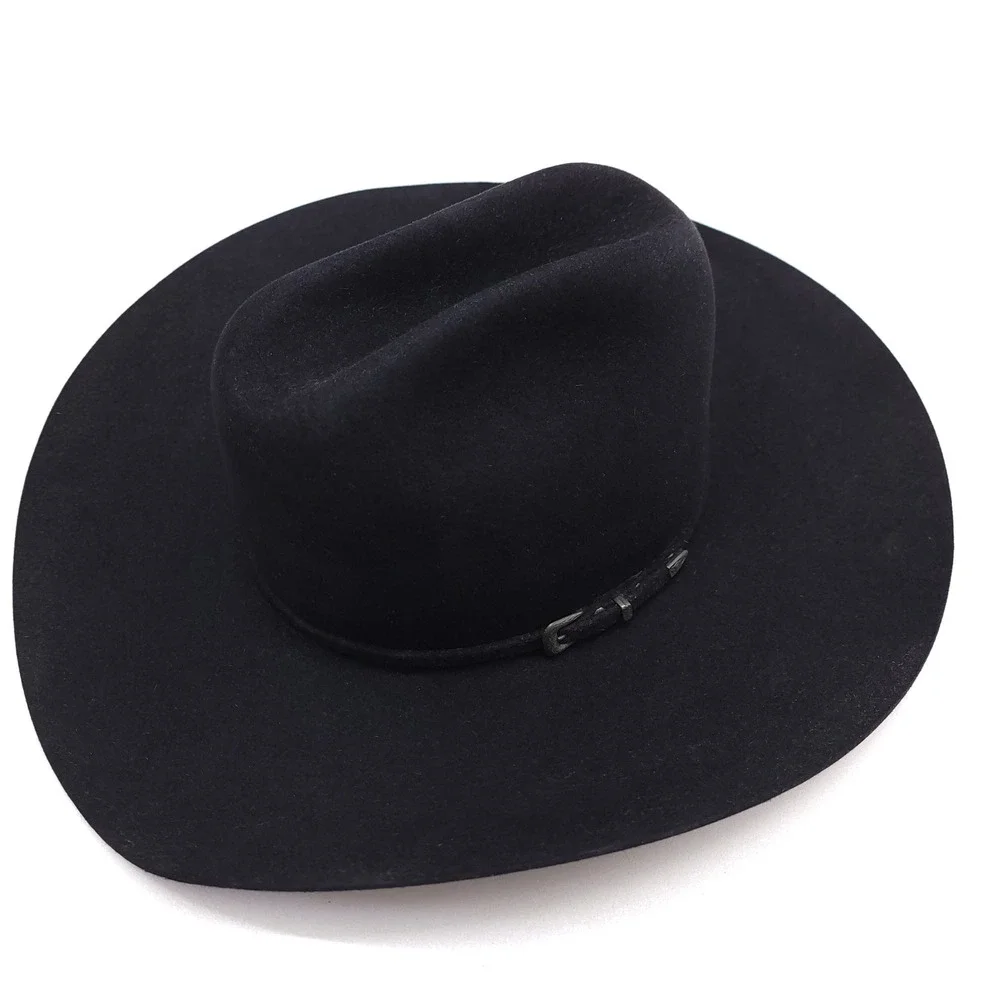 Rodeo King Black 5XXXXX‎ Beaver Quality Felt Cowboy Hat Size 7 Western Cattleman